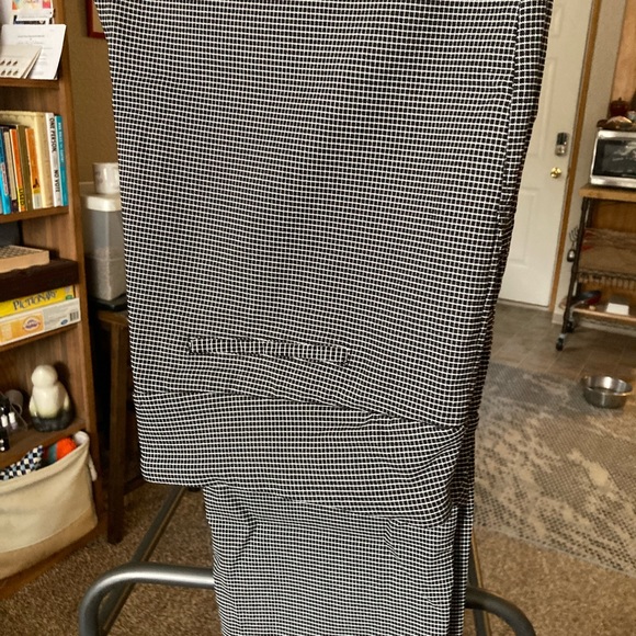 Tummy control dress pants micro houndstooth plaid ponte - Picture 2 of 3